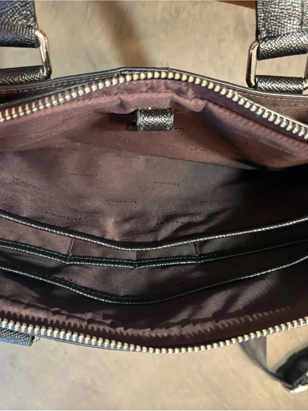 Coach Black Leather Laptop Brief with Detachable Strap. Like new condition.